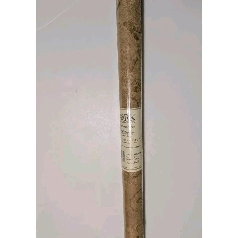 York Wallcoverings Fine Wallpaper One Double Roll 60.75 sq.et Tan & Gold New